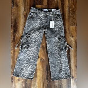 Disclosure size 11 animal print baggy cargo jeans